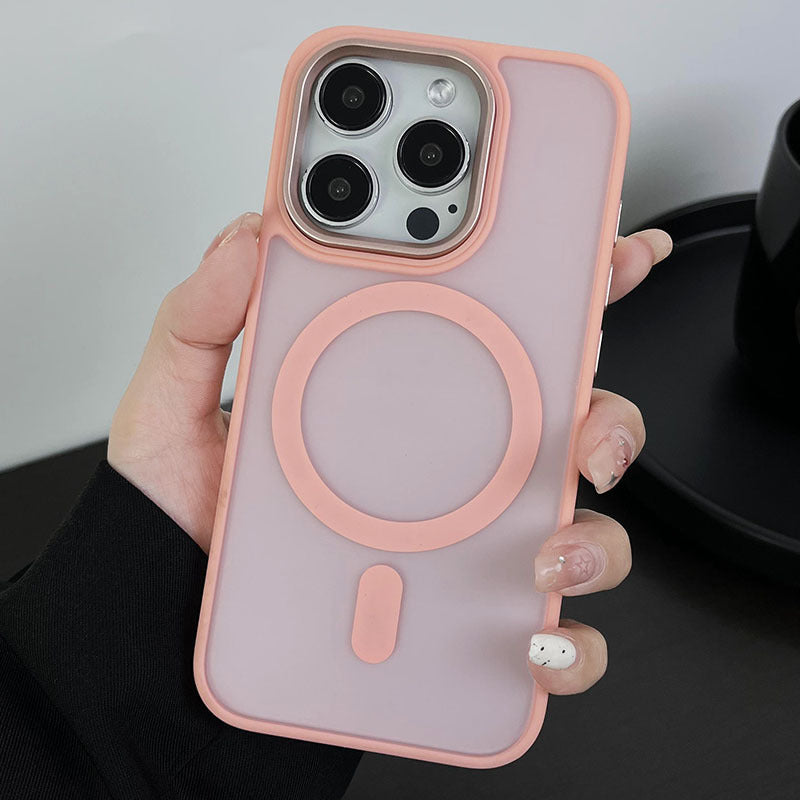 Apple iPhone 17 Pro Max Gold Shield Matte Case, iPhone 16 Large Hole 15/14mm Magnetic 13mm Protective Case