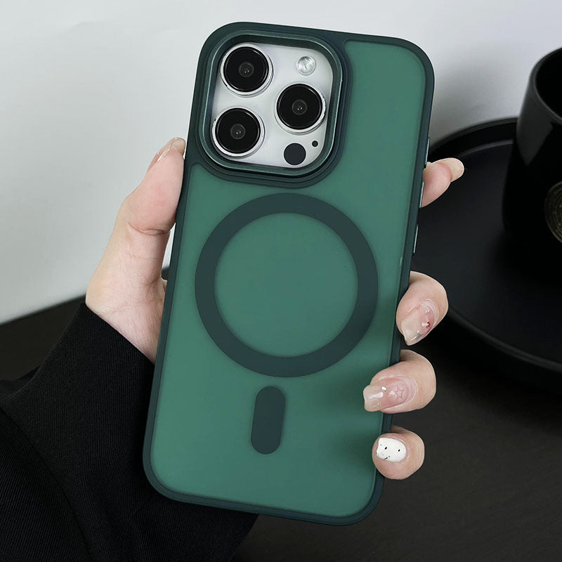 Apple iPhone 17 Pro Max Gold Shield Matte Case, iPhone 16 Large Hole 15/14mm Magnetic 13mm Protective Case