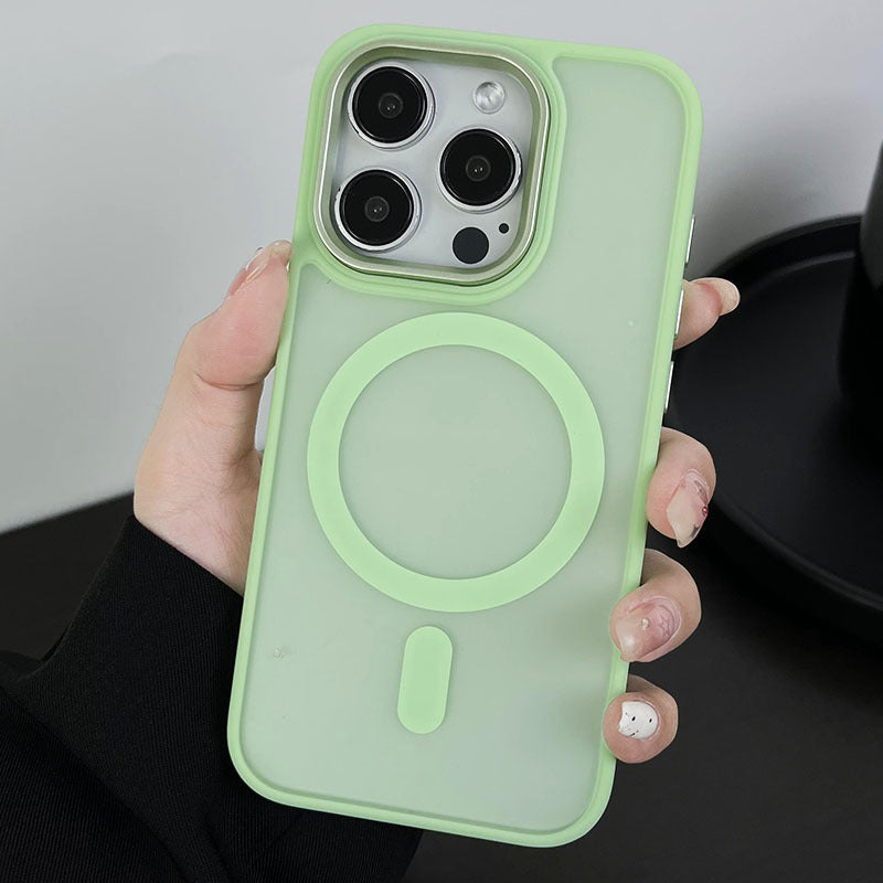 Apple iPhone 17 Pro Max Gold Shield Matte Case, iPhone 16 Large Hole 15/14mm Magnetic 13mm Protective Case