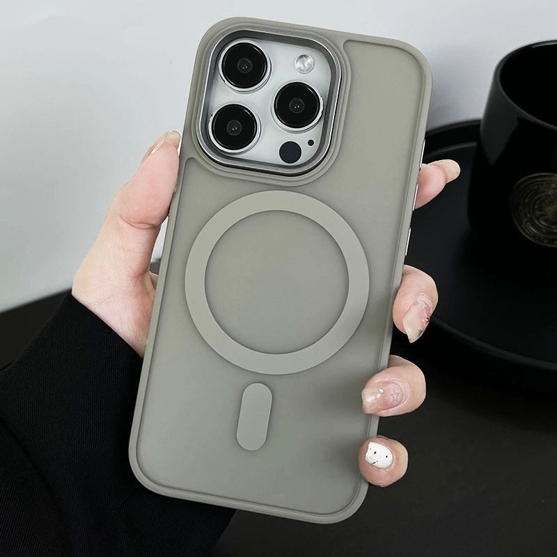 Apple iPhone 17 Pro Max Gold Shield Matte Case, iPhone 16 Large Hole 15/14mm Magnetic 13mm Protective Case