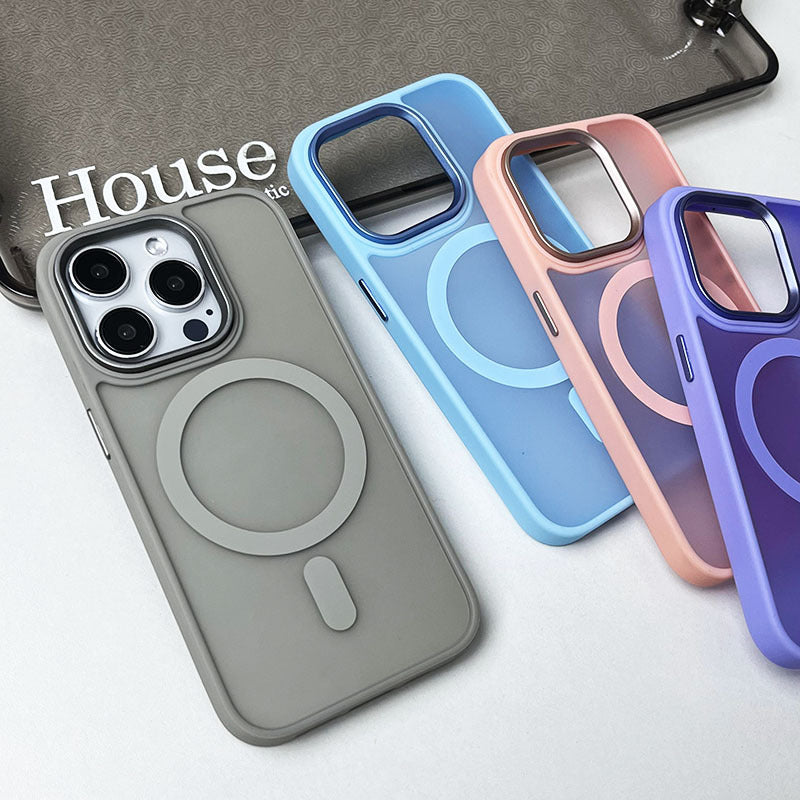 Apple iPhone 17 Pro Max Gold Shield Matte Case, iPhone 16 Large Hole 15/14mm Magnetic 13mm Protective Case